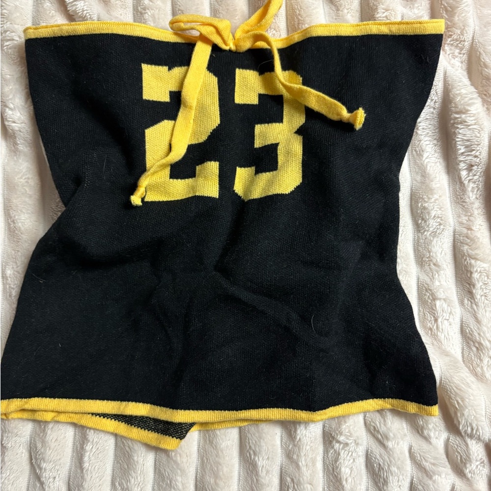Black and Yellow Knit Tube Top